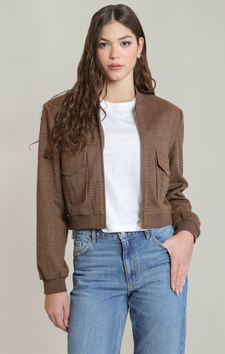 Houndstooth Bomber Jacket