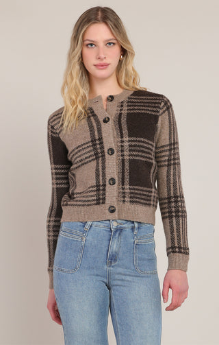 Cardigan à carreaux