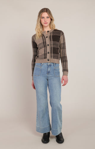Cardigan à carreaux