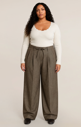 Pleat Drawstring Pant