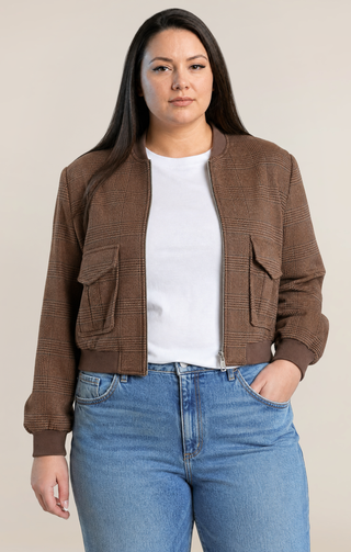 Houndstooth Bomber Jacket