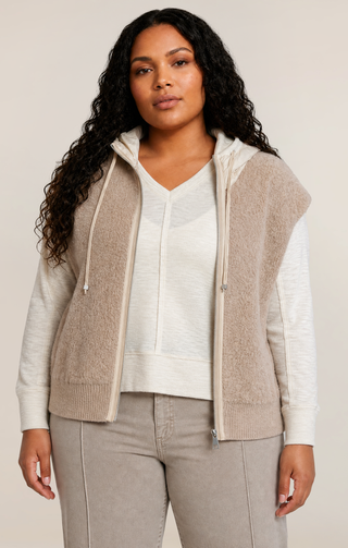 Hooded Boucle Vest