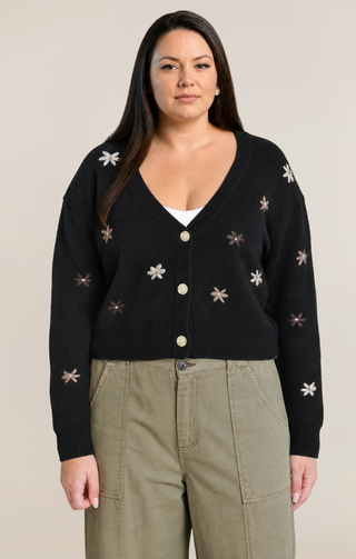 Embroidered Flower Cardigan