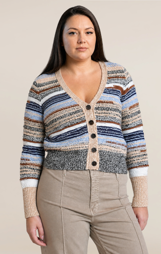 Melange Striped Cardigan